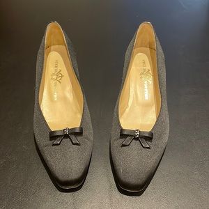 Stubbs and Wootton Black Satin Shoe